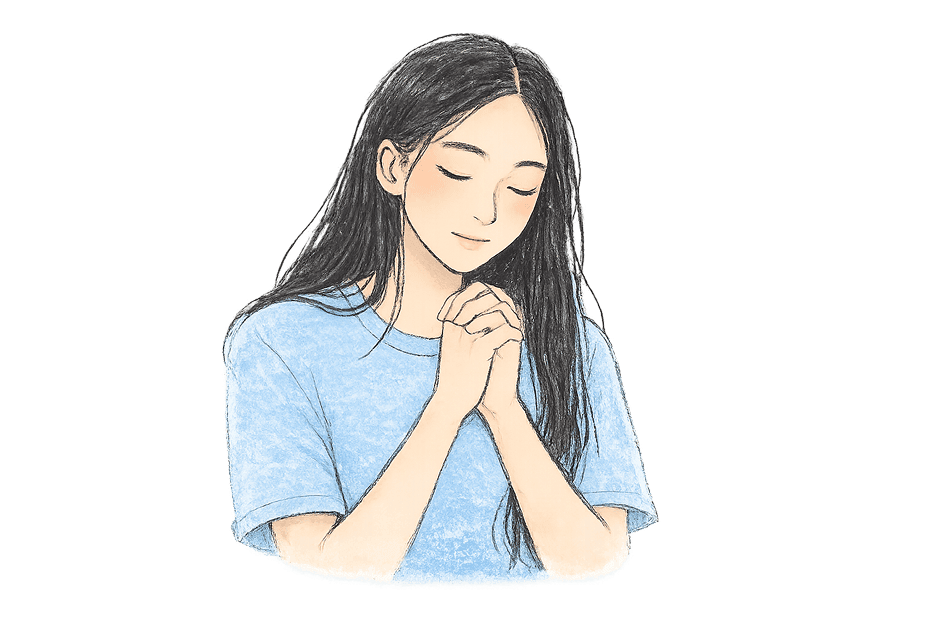 기도하는 여성 일러스트